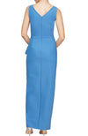 Long Sheath Dress with Surplice Neckline