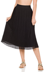 Chiffon Pleated Midi Skirt