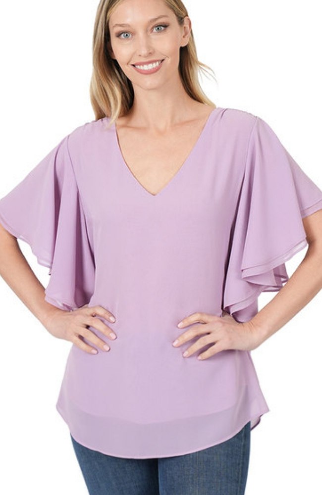 Woven Double Layer Chiffon Top