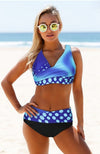 Printed Wrap Lace Up Bikini