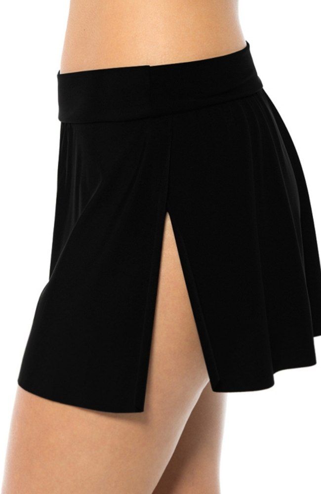 Solid Black Jersey Swim Skirt