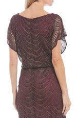 Fringe Hem Crochet Blouson Long Dress