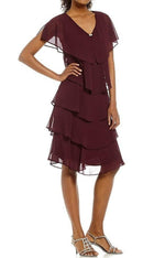 Georgette Tiered Capelet Dress