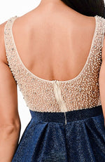 Sparkling Jacquard A-line Short Dress