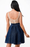 Sparkling Jacquard A-line Short Dress
