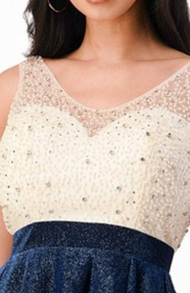 Sparkling Jacquard A-line Short Dress