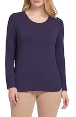Crew Neck Top with Button Back Detail
