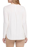 Crew Neck Top with Button Back Detail