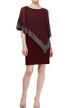 Capelet Sleeve Asymmetrical Popover Knit Dress