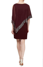 Capelet Sleeve Asymmetrical Popover Knit Dress