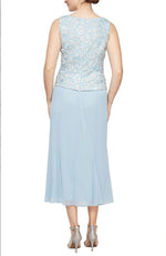 Mock Jacket Dress with Corded Detail and Godet Skirt