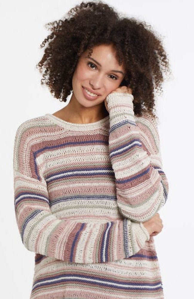 Cotton Blend Boat Neck Sweater