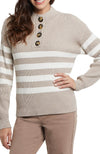 Mocha Button Mock Sweater