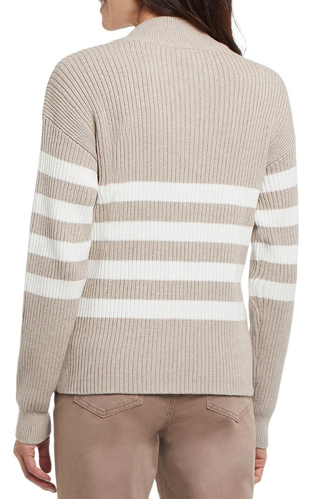 Mocha Button Mock Sweater