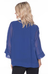 V-Neck Top With Chiffon