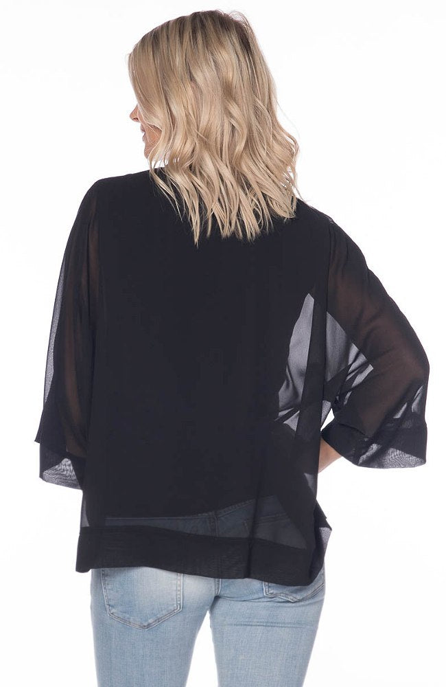 V-Neck Top With Chiffon