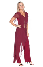 Jumpsuit with Chiffon Overlay