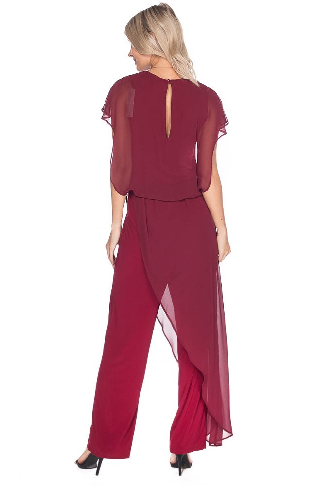 Jumpsuit with Chiffon Overlay