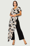 Printed Jumpsuit With Chiffon Overlay