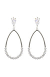 CZ TEARDROP DANGLE PIERCED EARRINGS