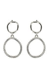 CZ DOUBLE CIRCLE PIERCED EARRINGS