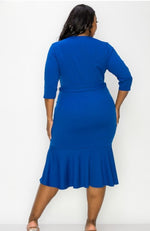 Belted Ruffle Bottom Dress