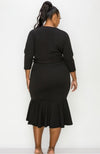 Belted Ruffle Bottom Dress