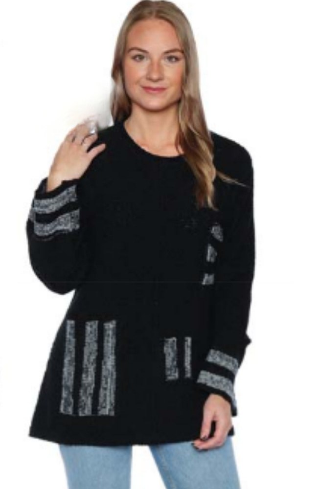Black with Grey Detail Sweater