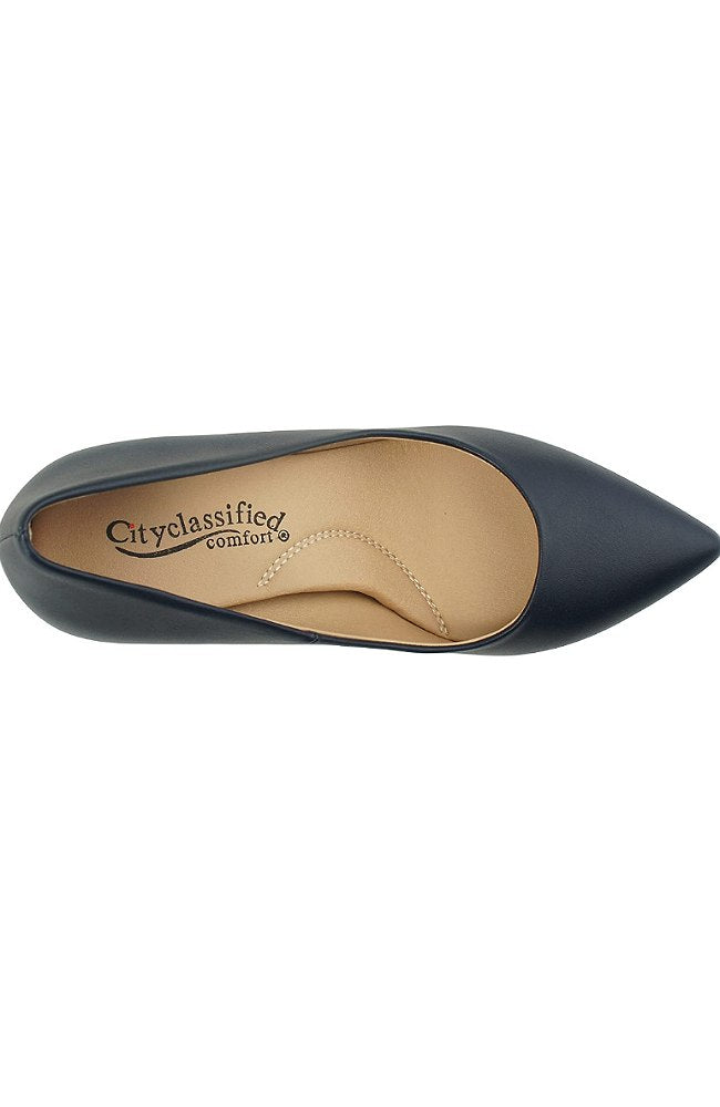 Navy Medium  Heel Pumps