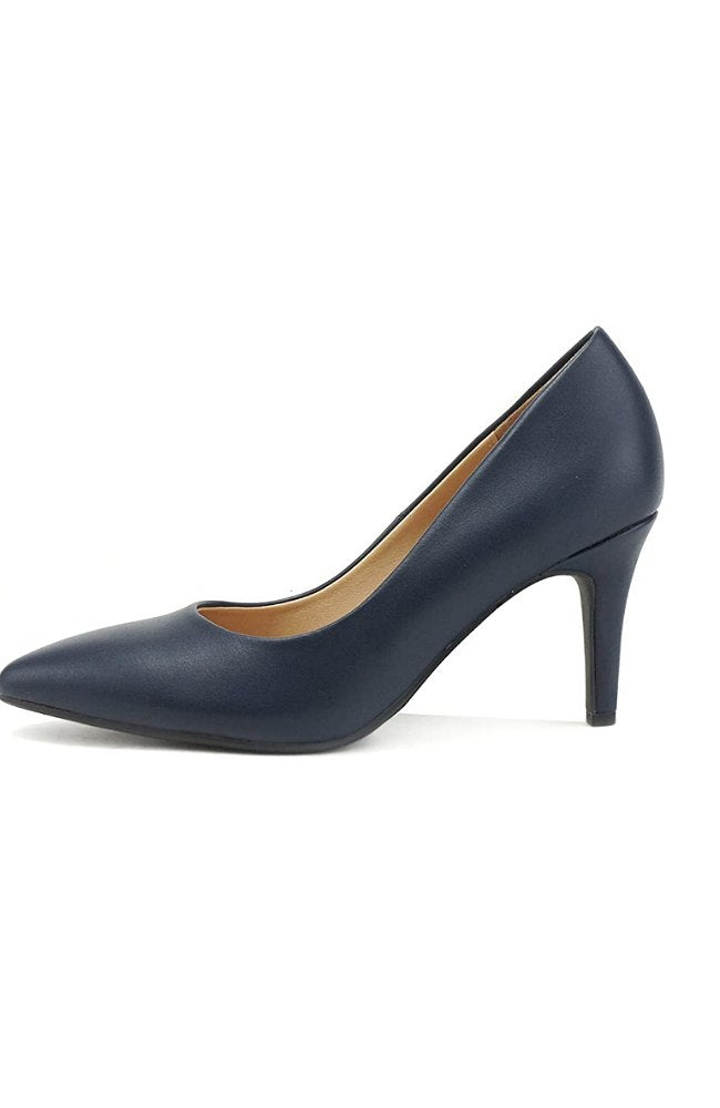 Navy Medium  Heel Pumps