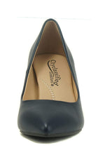 Navy Medium  Heel Pumps