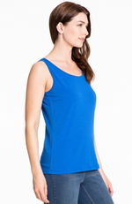 Double Scoop Neck Sleeveless Fitted Tank Top