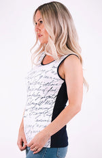 Reversible Writing Pattern Tank