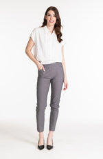 Slim-Sation® Dark Charcoal Twill Ankle Pants with Real Pockets