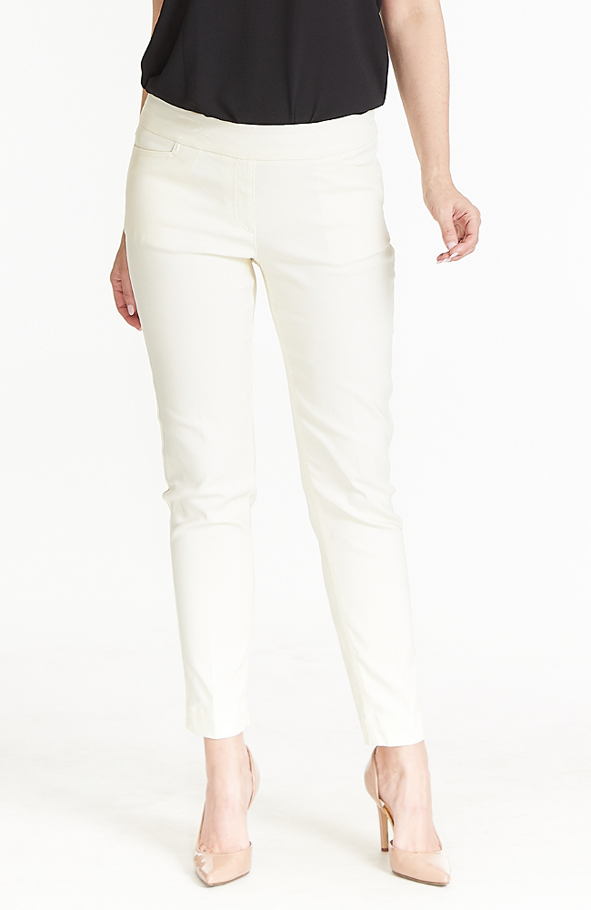Slim-Sation® Ivory Twill Ankle Pants