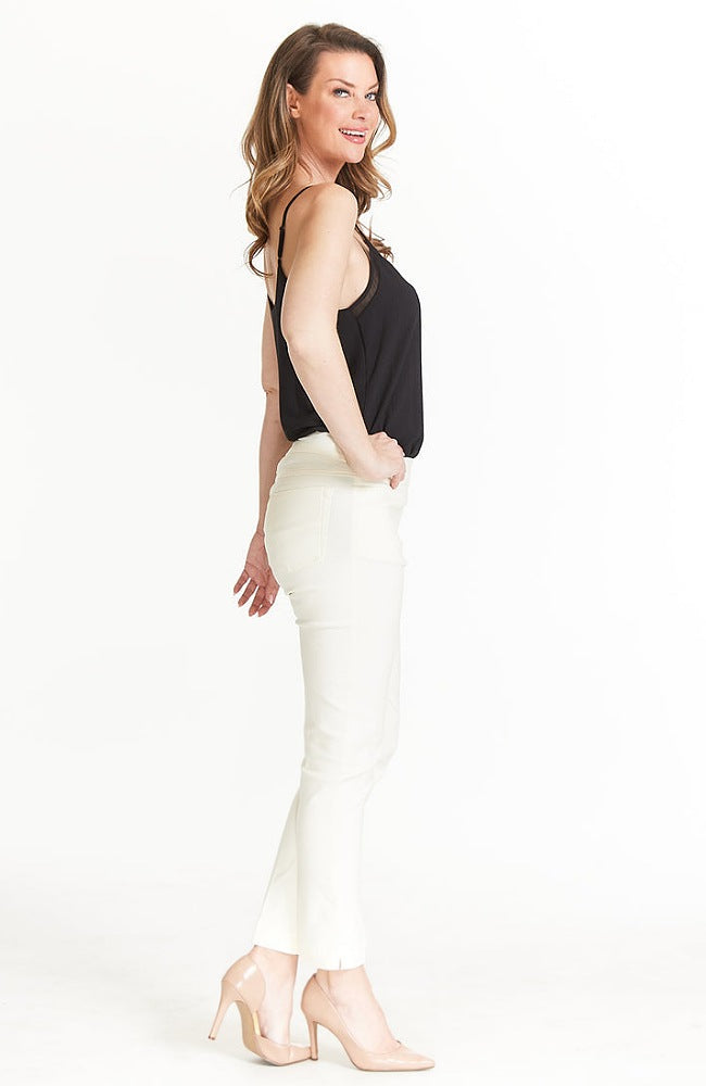 Slim-Sation® Ivory Twill Ankle Pants