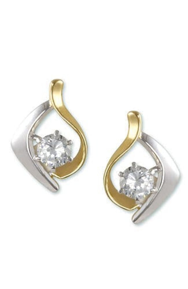 2 Tone Nickel Free Pierced Earring
