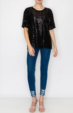 Black Sequin Top