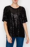 Black Sequin Top