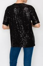 Black Sequin Top