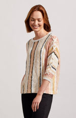 Lace Up Sleeve Boat Neck Sweater