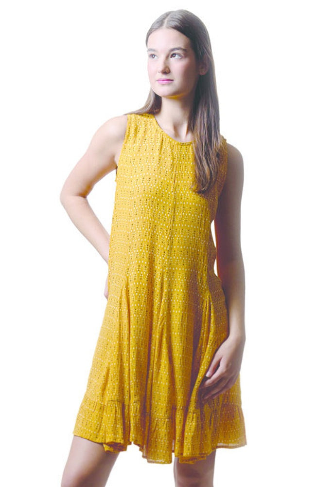 Mustard Sleeveless Summer Dress