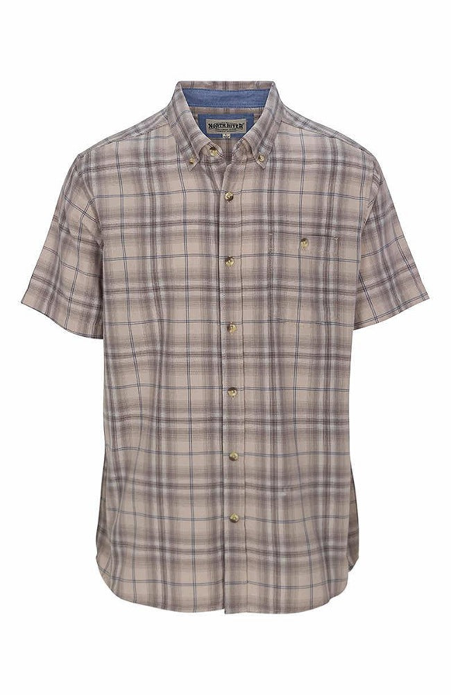Men's Cozy Cotton Short Sleeve Plaid Shirt