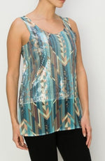 Sequin Tank with Chiffon Layer