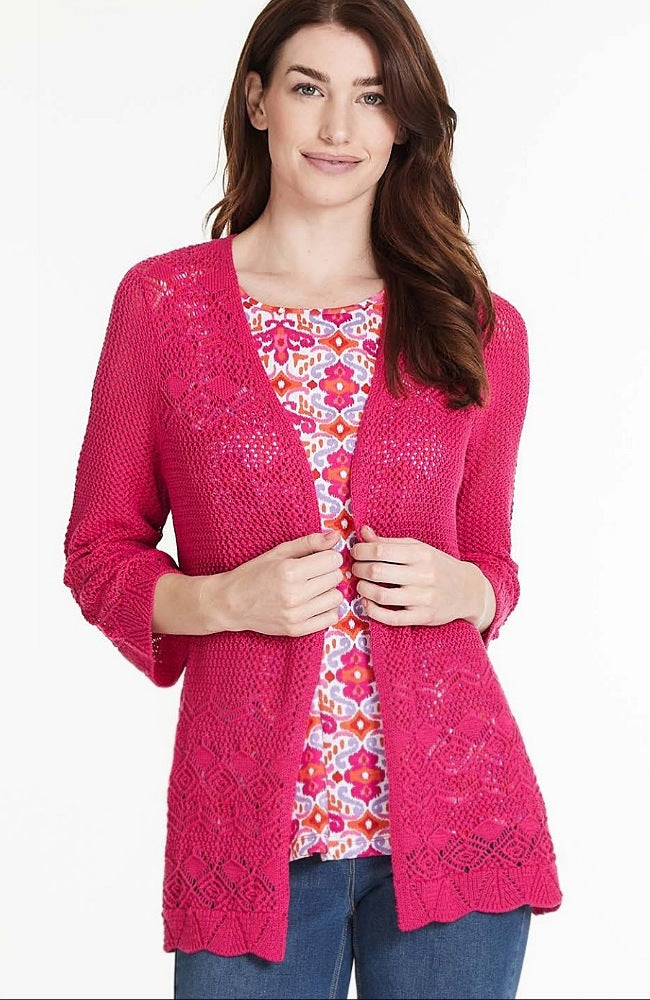 Scallop Edge Crochet Sweater Cardigan