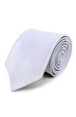 Men's Poly Solid Satin Slim Tie with Paper Band