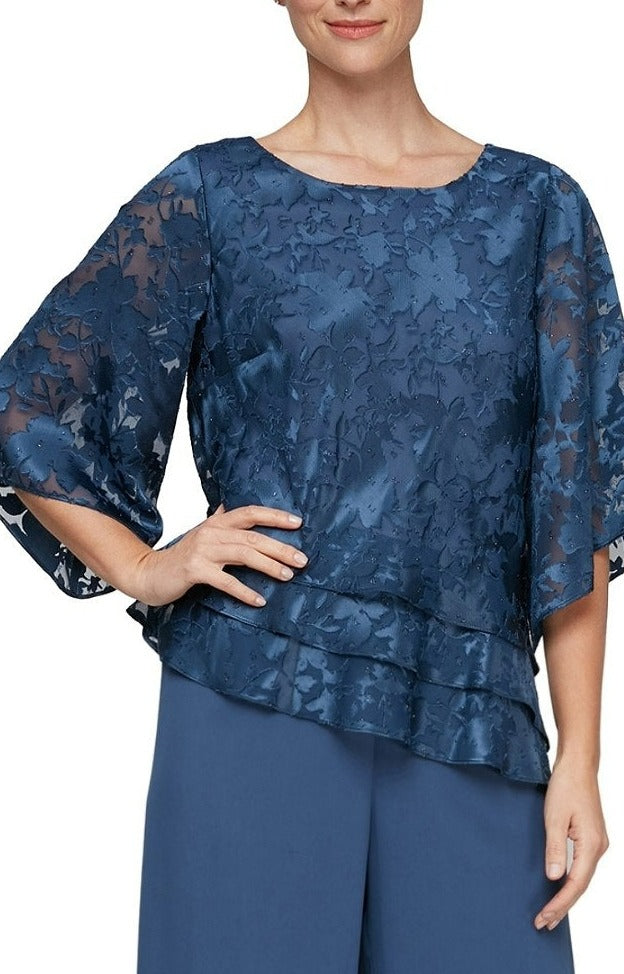 Asymmetric Triple Tier Hem Top