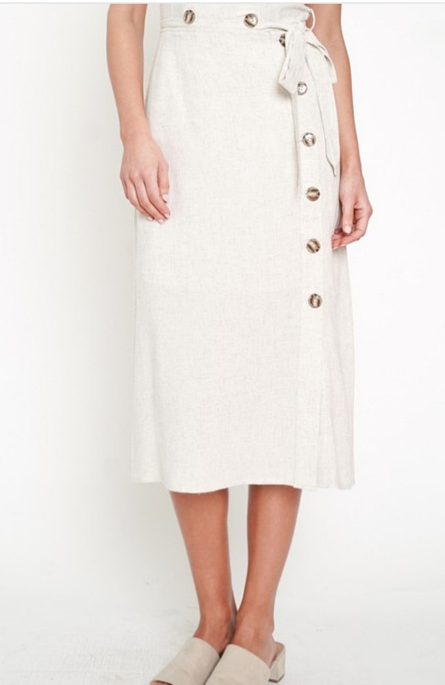 Linen Button Up Skirt