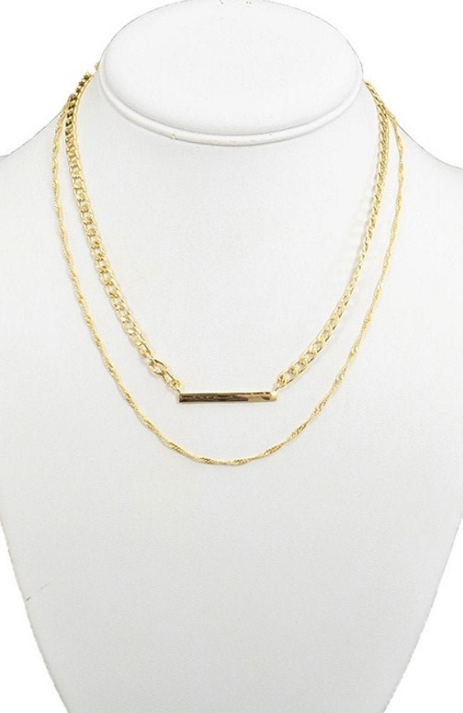 Two Layer Chain with Bar Necklace