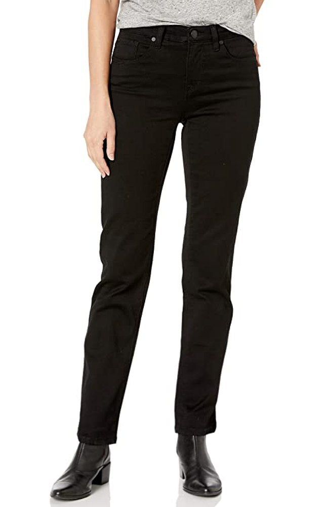 Black Petite 5-Pocket Straight Leg Dream Jean